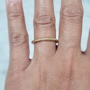 Gabriel & Co 14K yellow gold twisted rope stackable ring